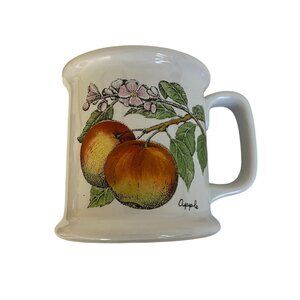 Vintage Lauffer Pottery Ceramic Apple Coffee Mug Botanist Tea Mug 12oz